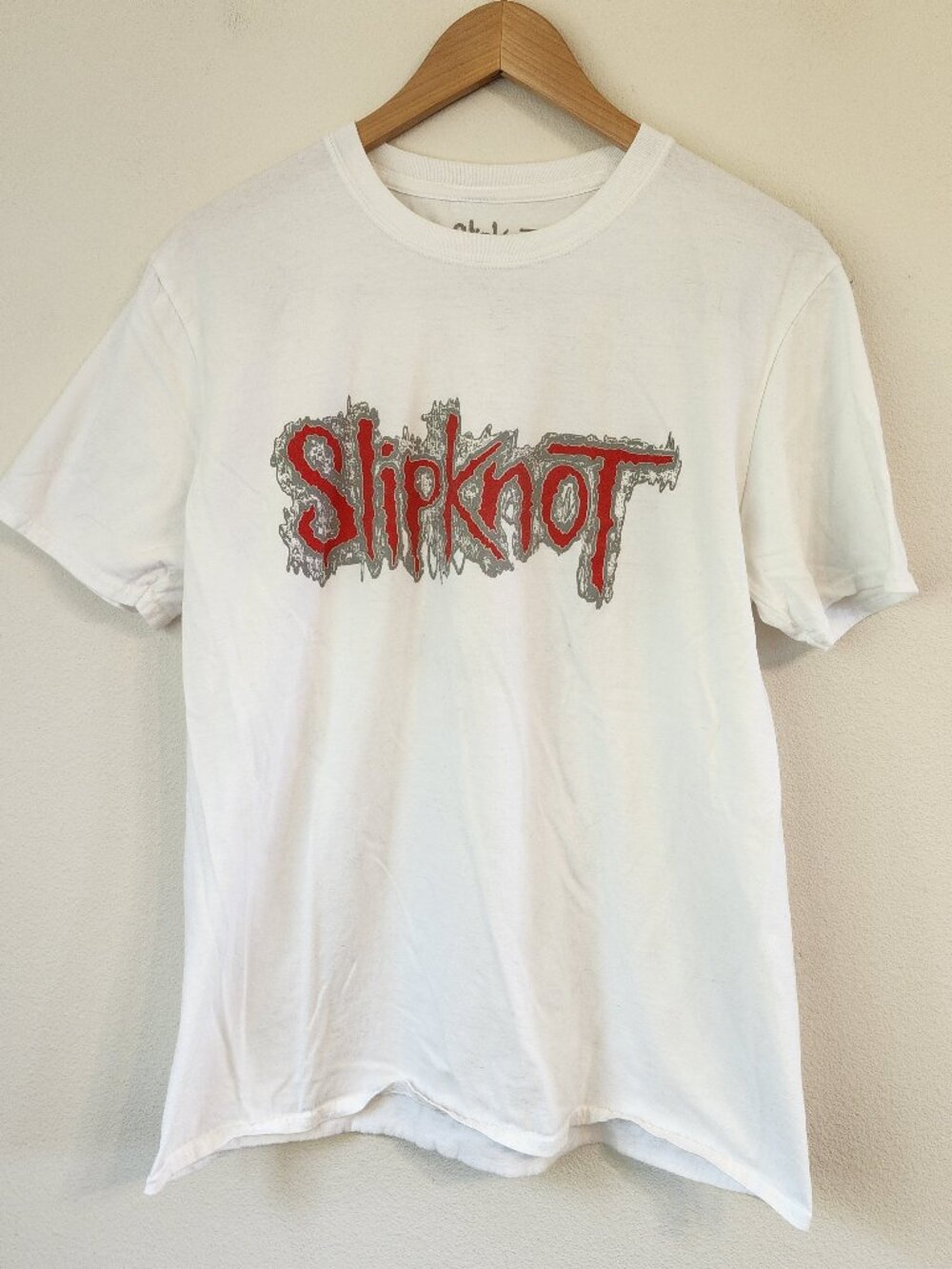 Slipknot pentagram White T-Shirt Double graphic sz L Cotton Unisex Music Casual